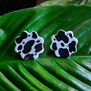 Handmade Cow-print Earrings
